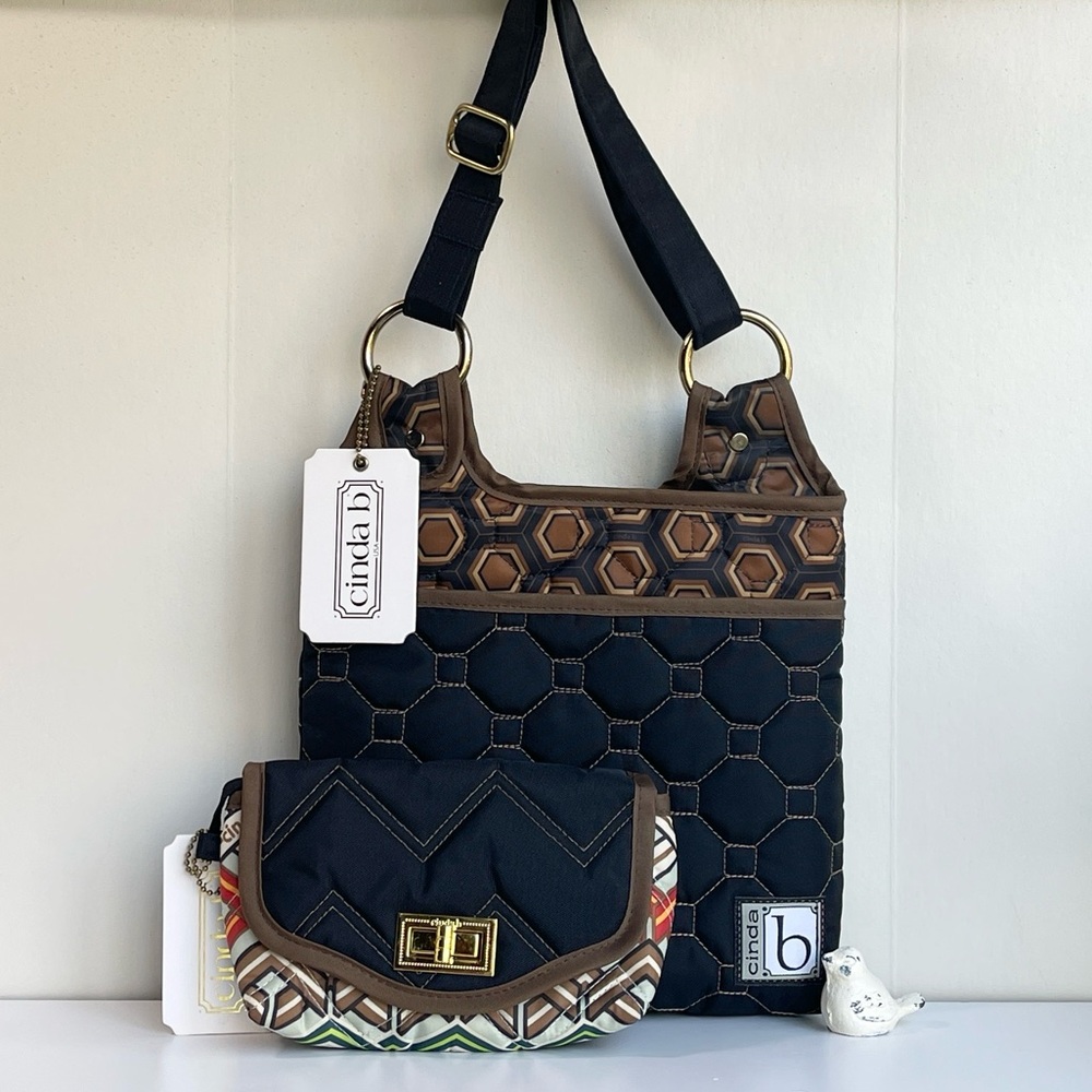 Cinda B Hipster Mod Tortoise Crossbody With Wristlet New With Tag 🏷️